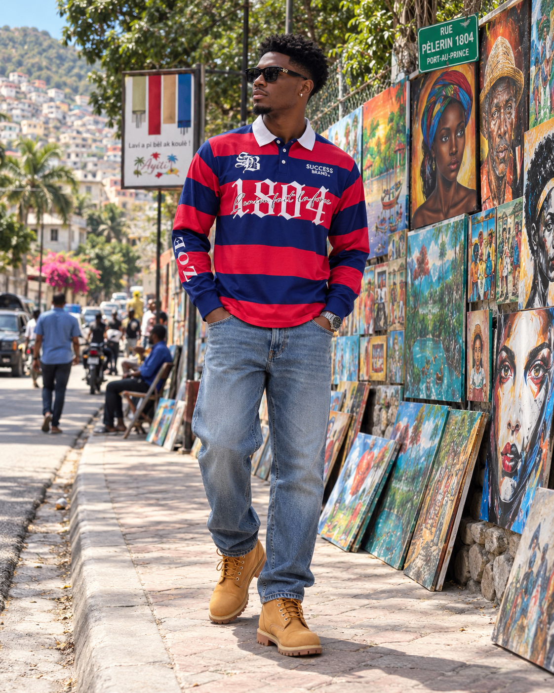 Success Brand Haiti polo worn in Port-au-Prince